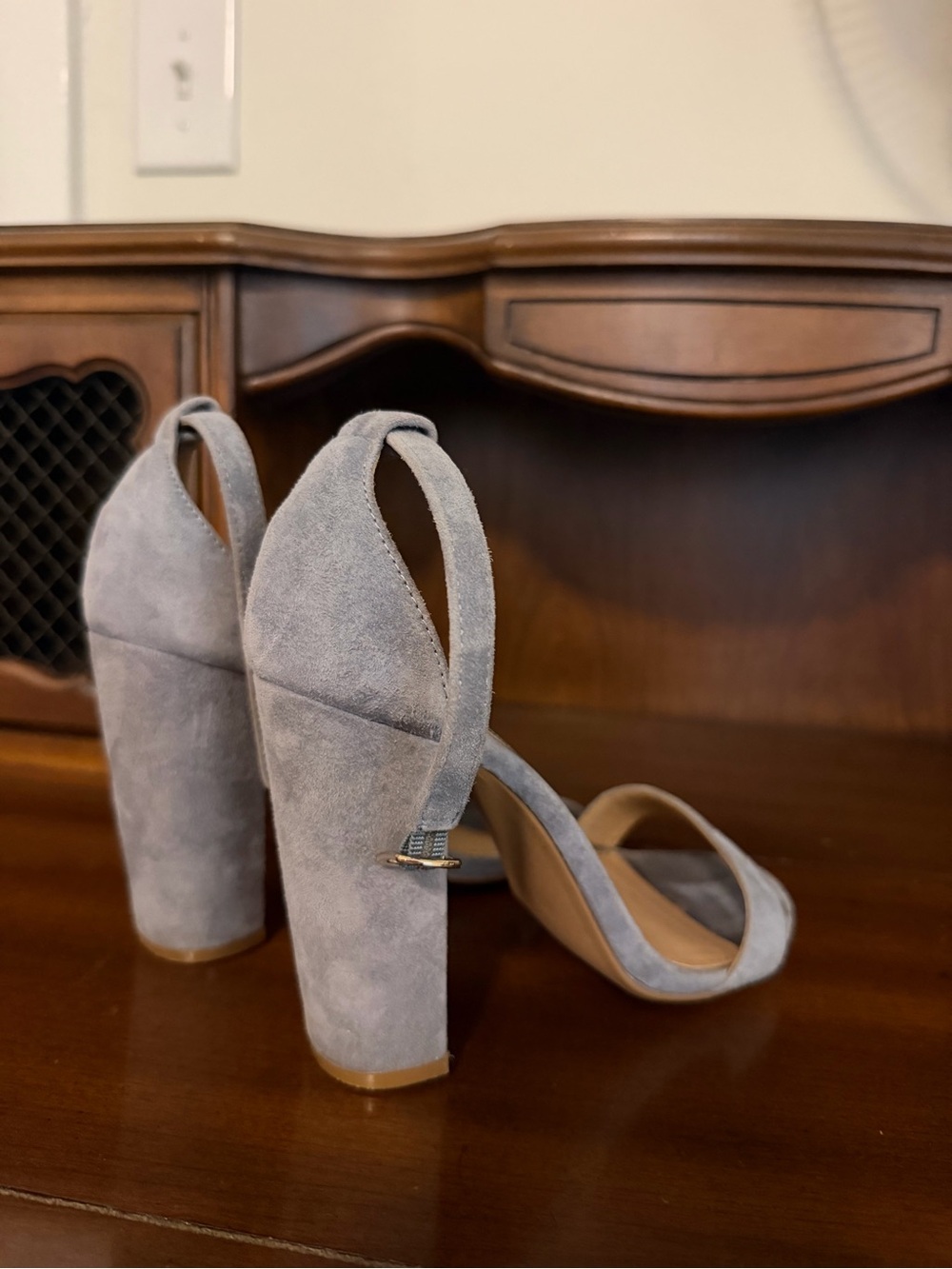 Women's Suede Block Heel Light Blue - Steve Madden
